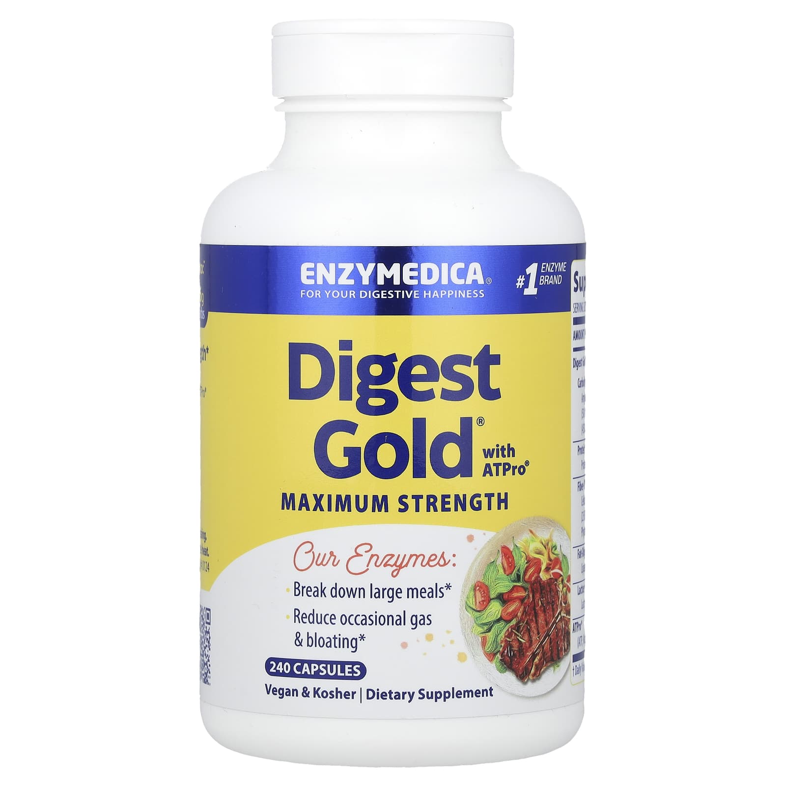 Enzymedica Digest Gold ATPro ферменты 240 капсул