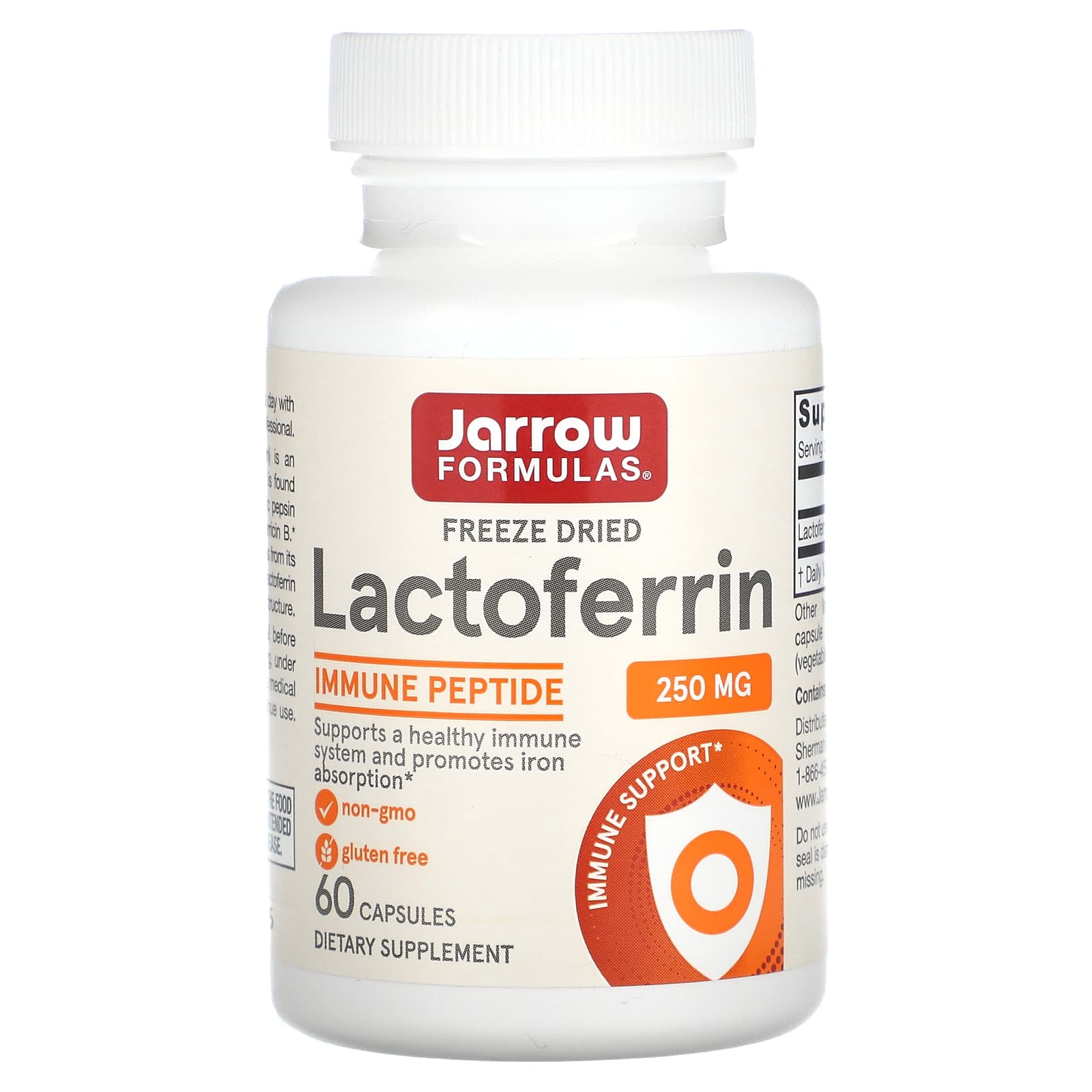 Jarrow Formulas Lactoferrin 250 мг 60 капсул