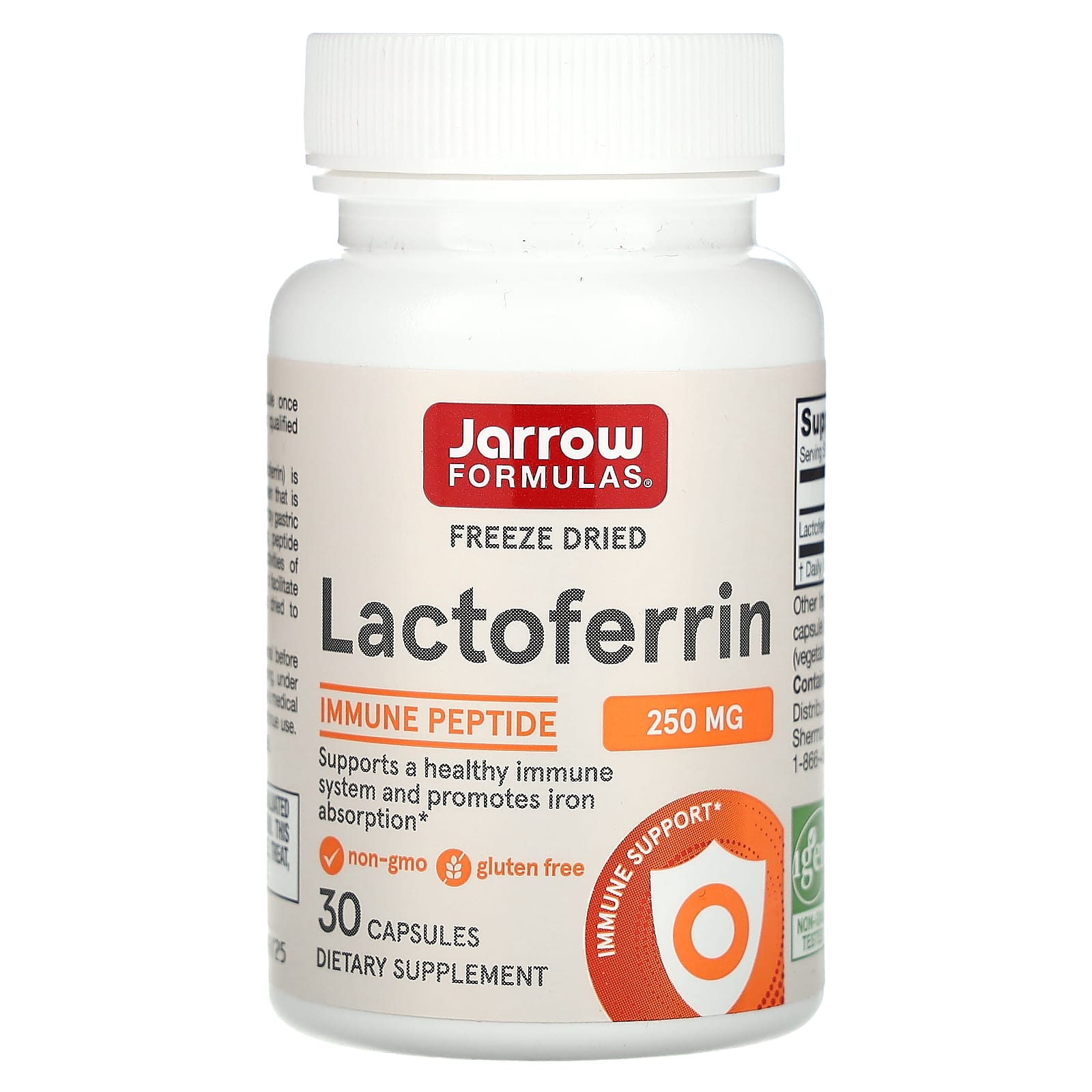 Jarrow Formulas Lactoferrin 250 мг 30 капсул