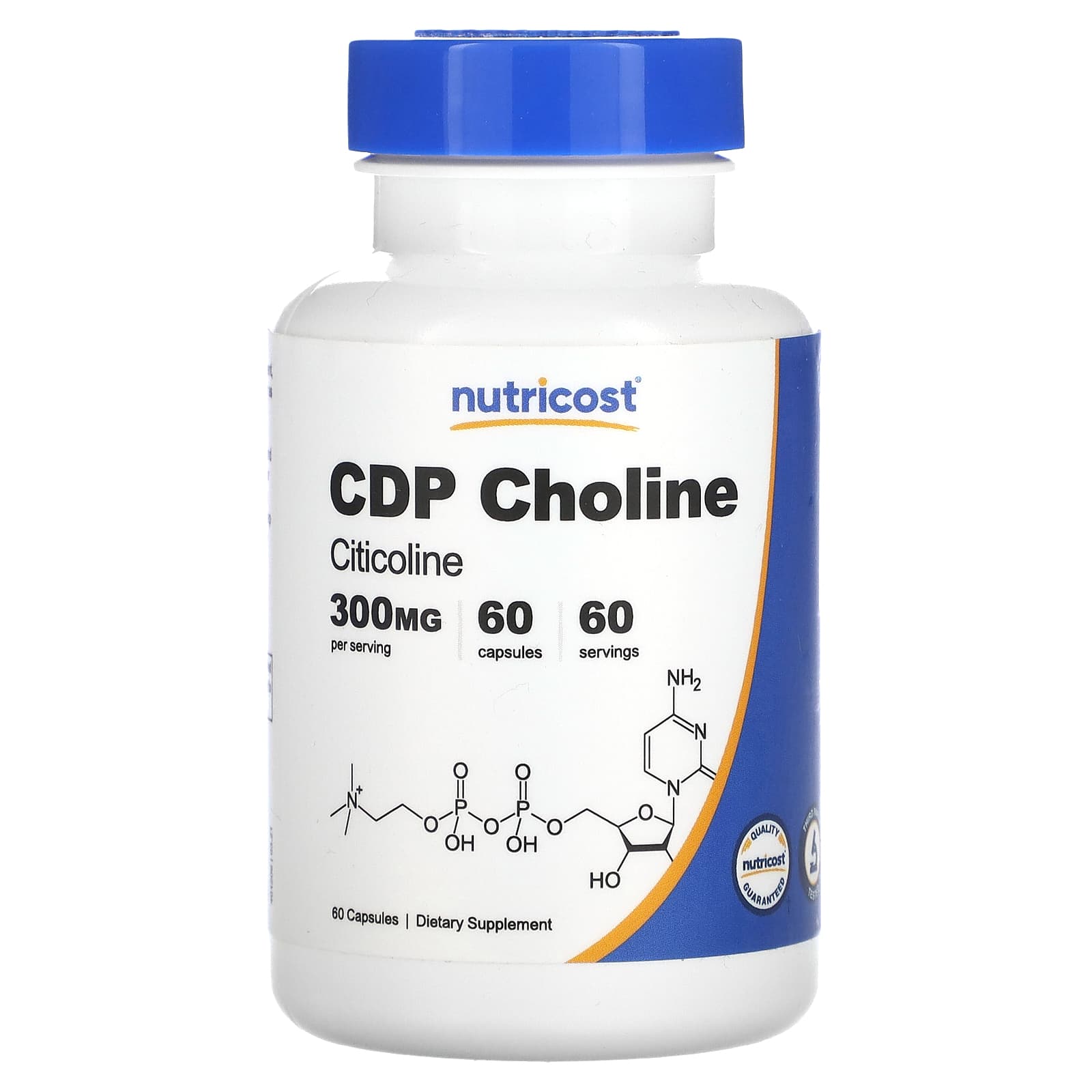 Nutricost CDP Choline Citicoline 300 мг 60 капсул