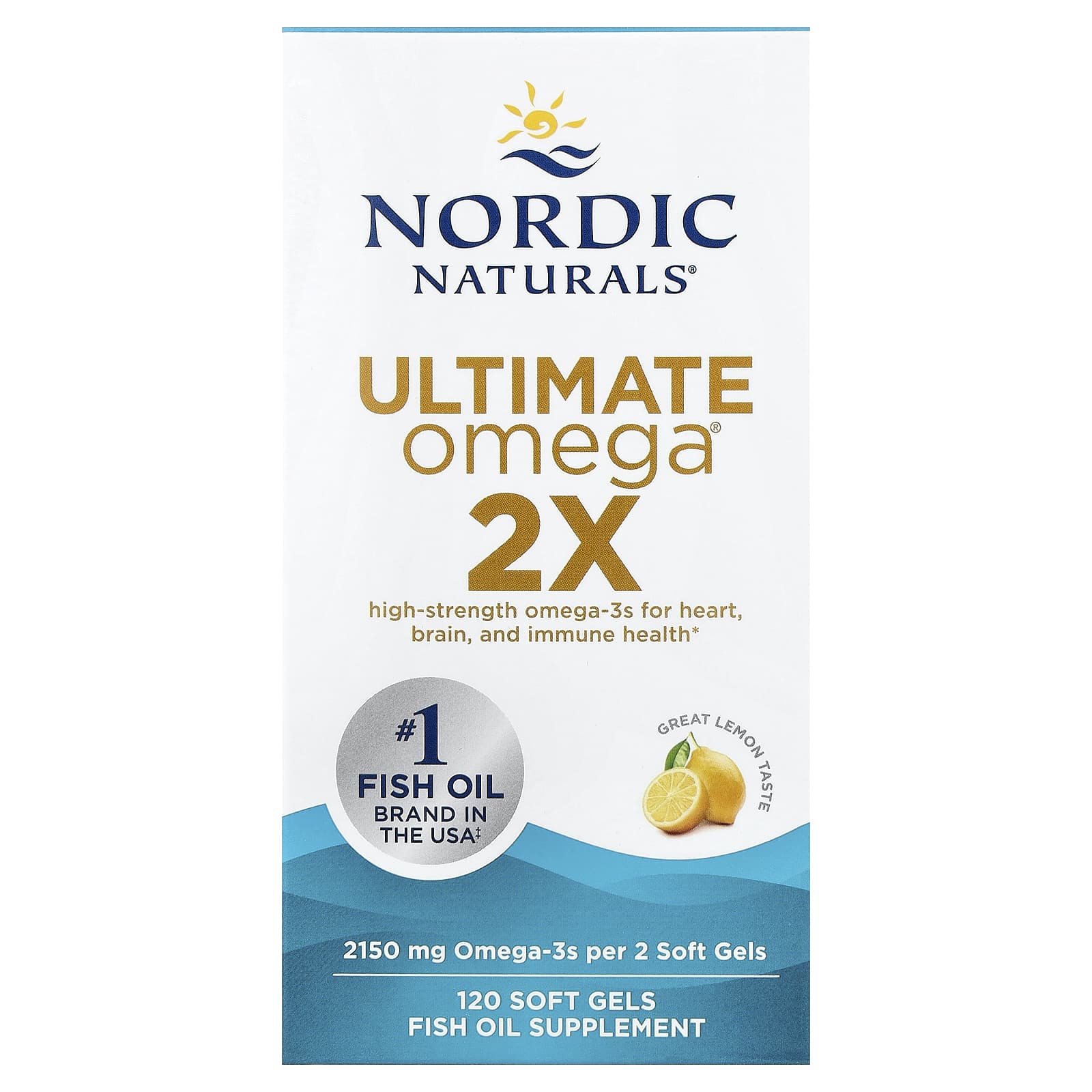 Nordic Naturals Ultimate Omega 2X омега-3 2150 мг 120 капсул