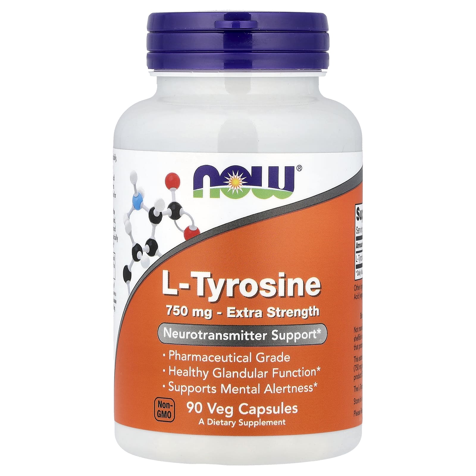 NOW Foods L-Tyrosine 750 мг 90 капсул
