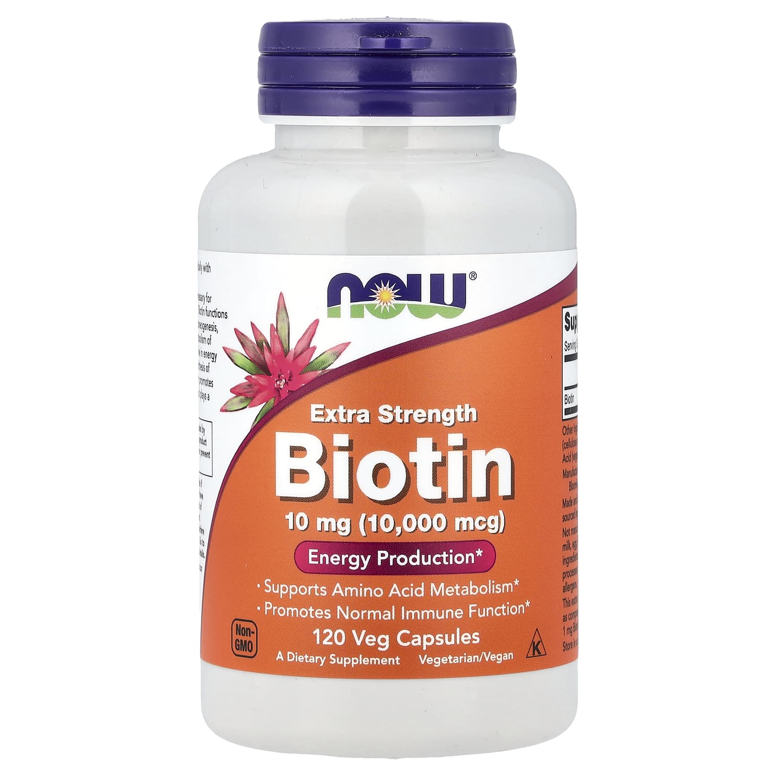 NOW Foods Biotin 10 мг 120 растительных капсул