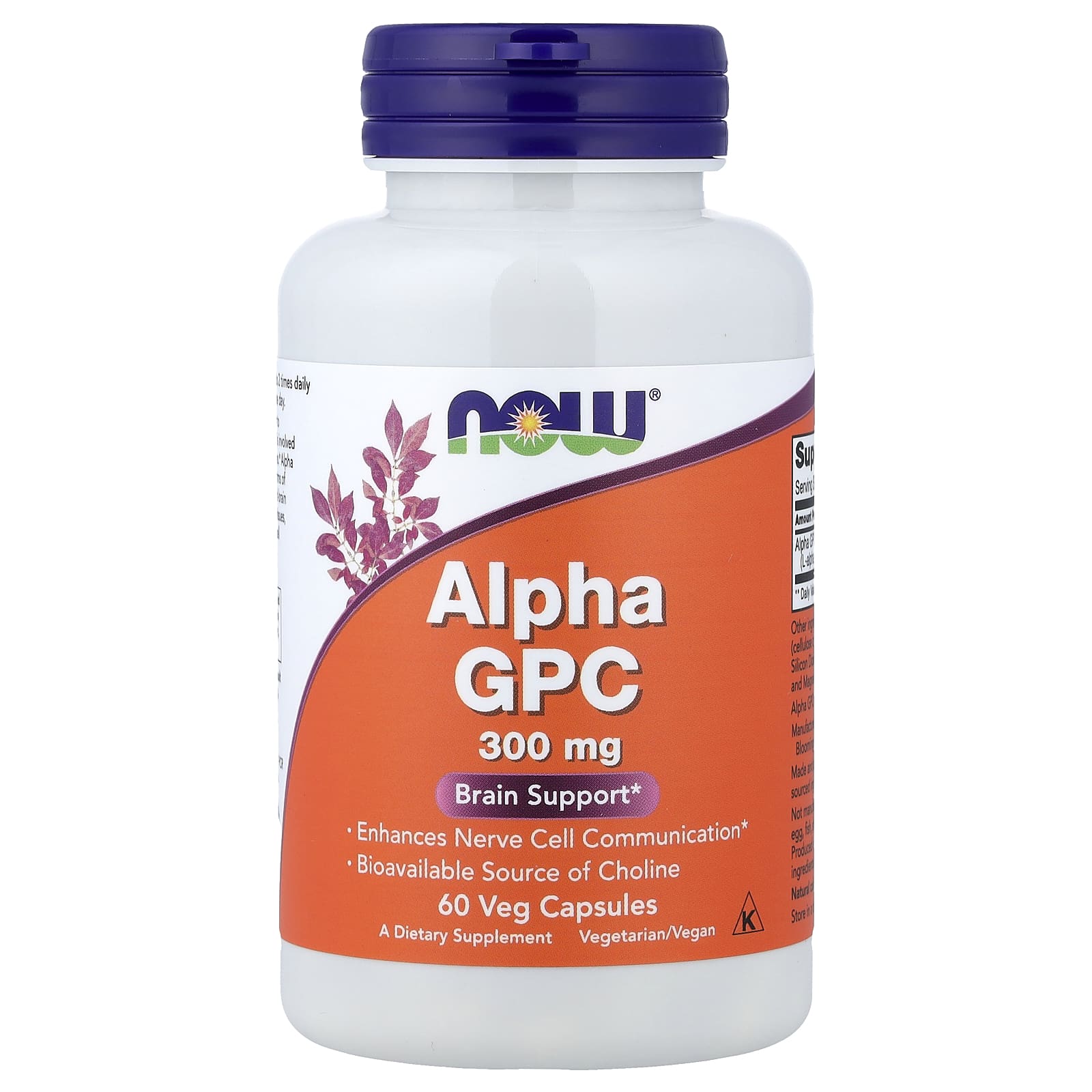NOW Foods Alpha GPC 300 мг 60 растительных капсул