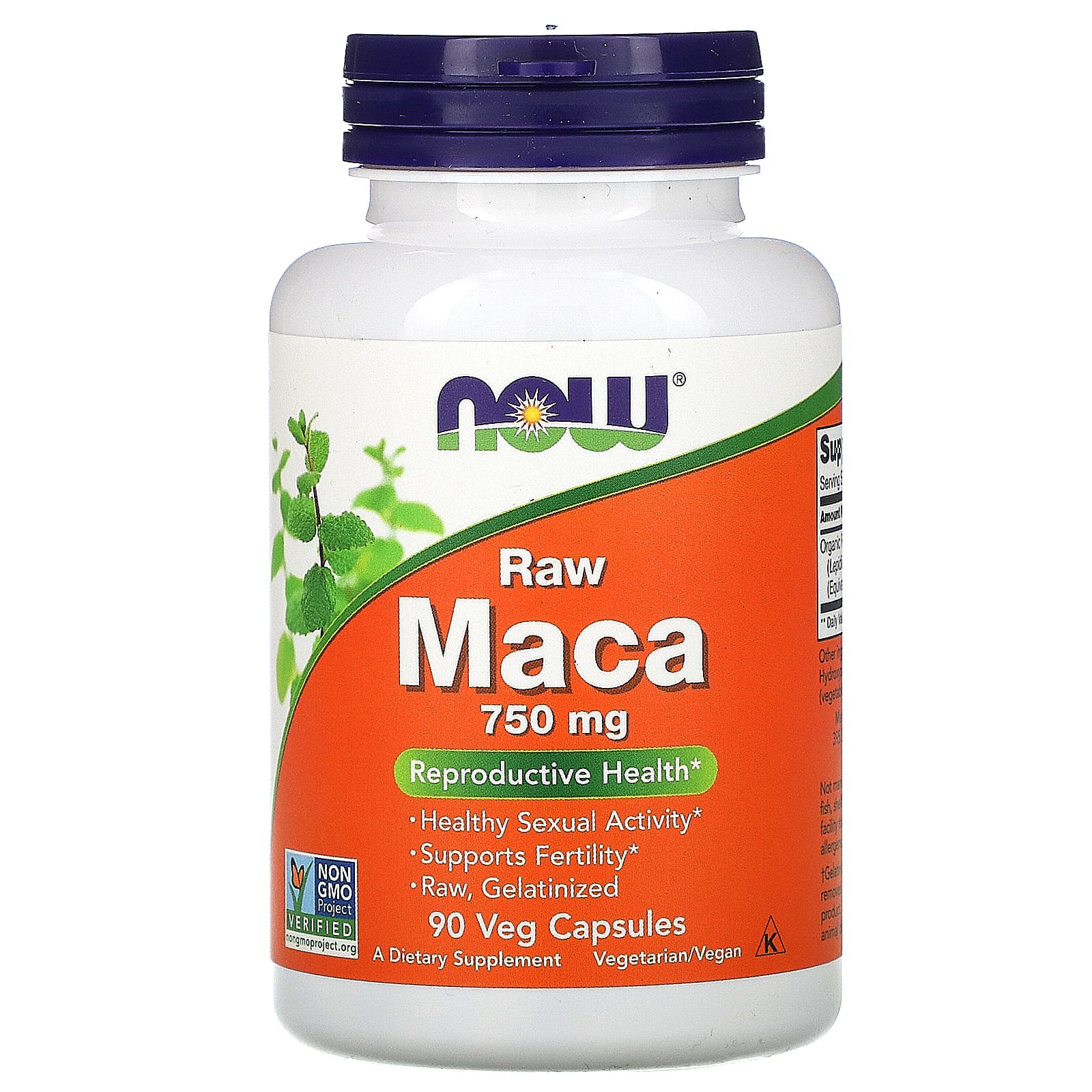 NOW Foods Maca Raw 750 мг 90 растительных капсул