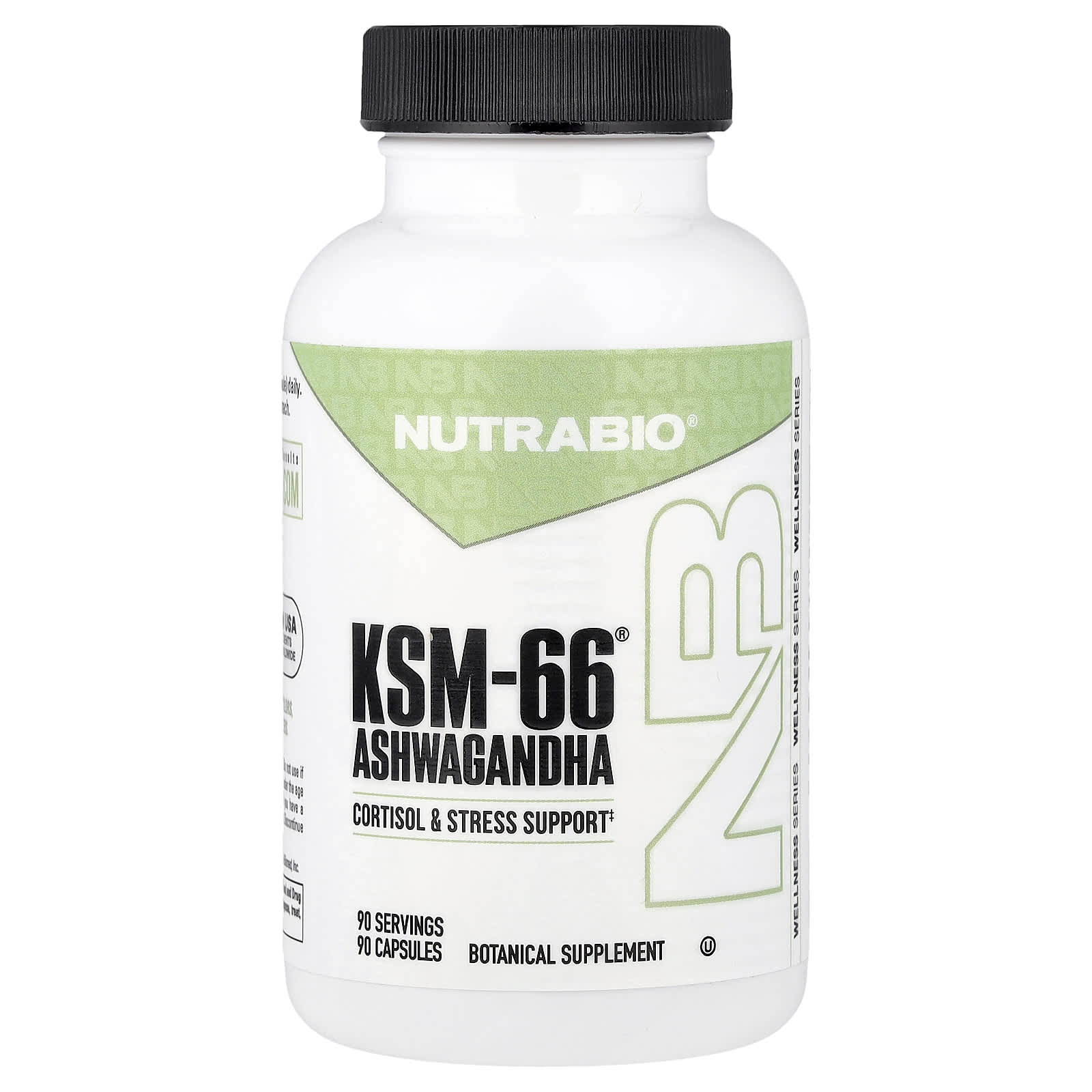 NutraBio Ashwagandha KSM-66 600 мг 90 растительных капсул
