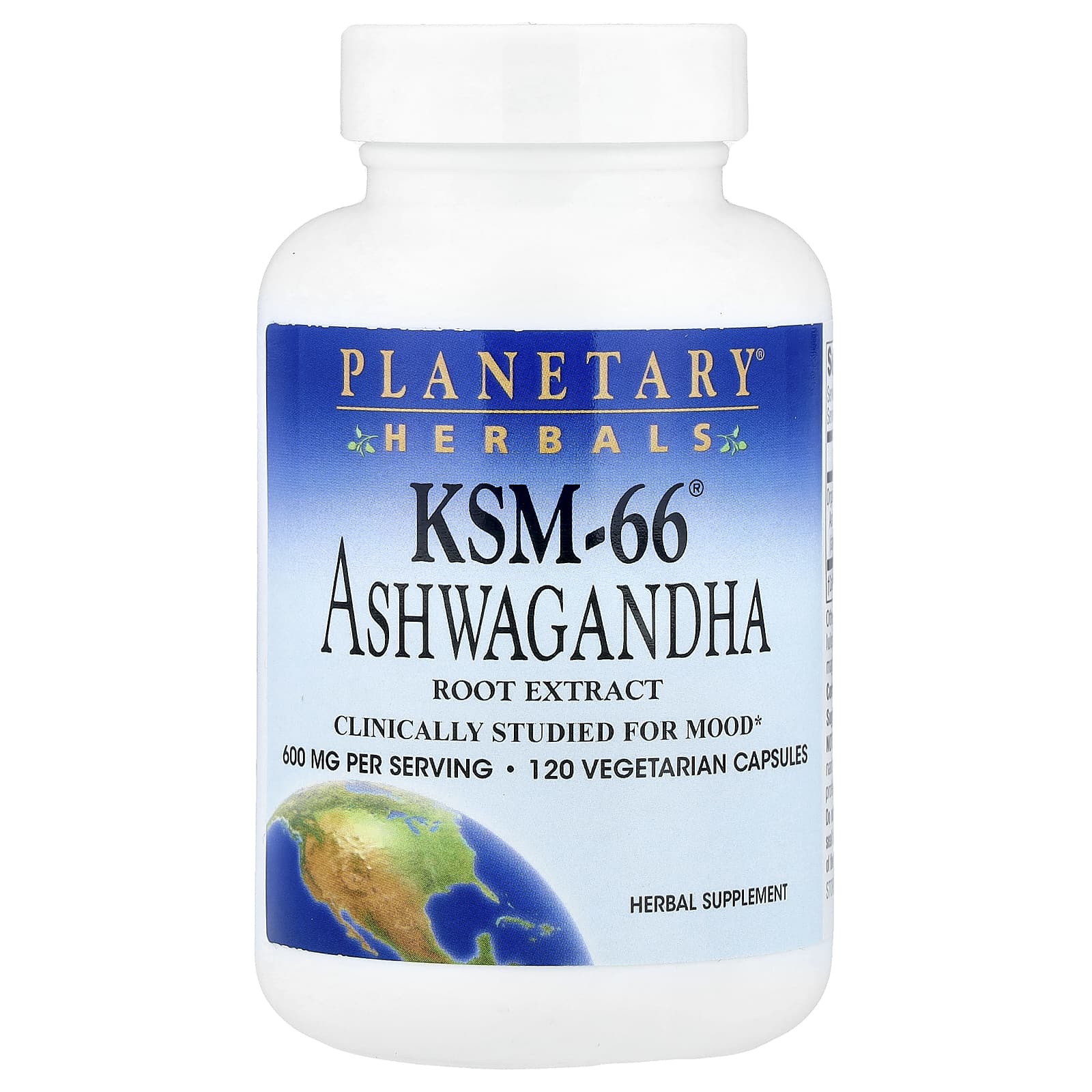 Planetary Herbals Ашваганда KSM-66 300 мг 120 вегетарианских капсул