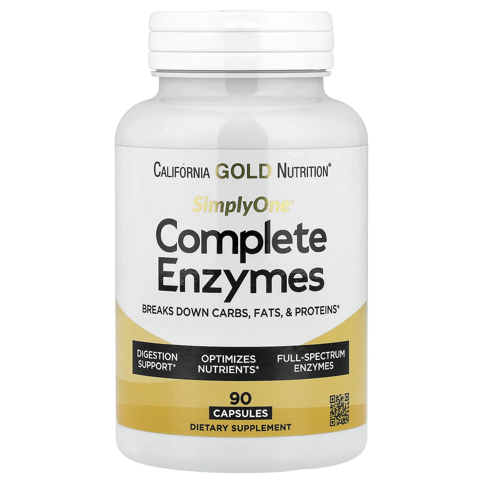 California Gold Nutrition SimplyOne ферменты с бетаином HCl 90 капсул