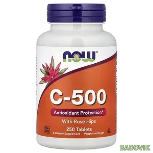 NOW Foods, C-500 с шиповником, 250 таблеток