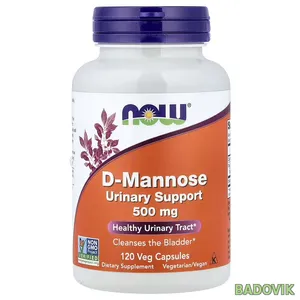 NOW Foods, D-манноза, 500 мг, 120 растительных капсул
