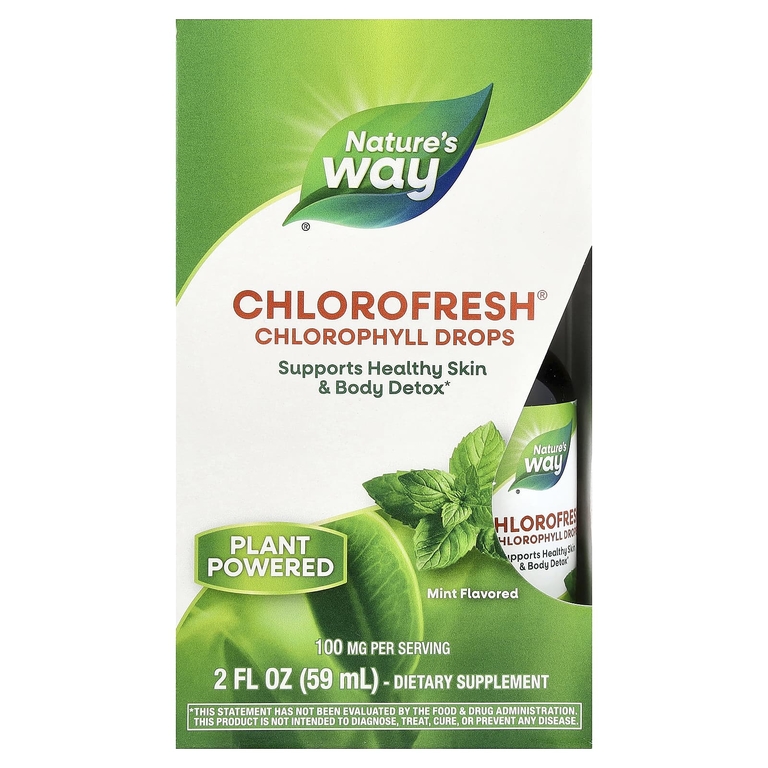 Nature's Way, Chlorofresh®, капли с хлорофиллом, мята, 59 мл