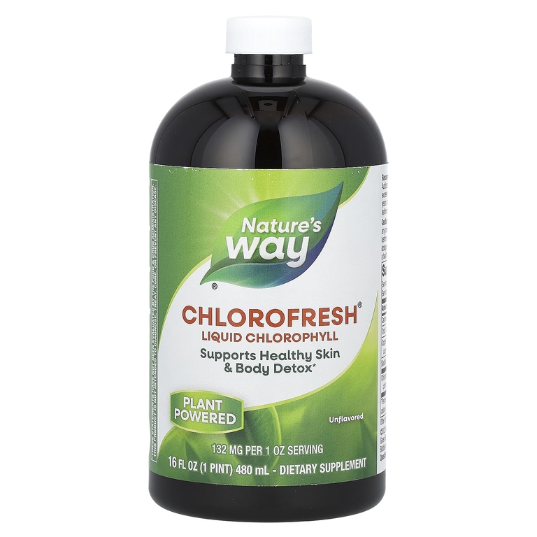Nature's Way, Chlorofresh, жидкий хлорофилл, без добавок, 132 мг, 480 мл