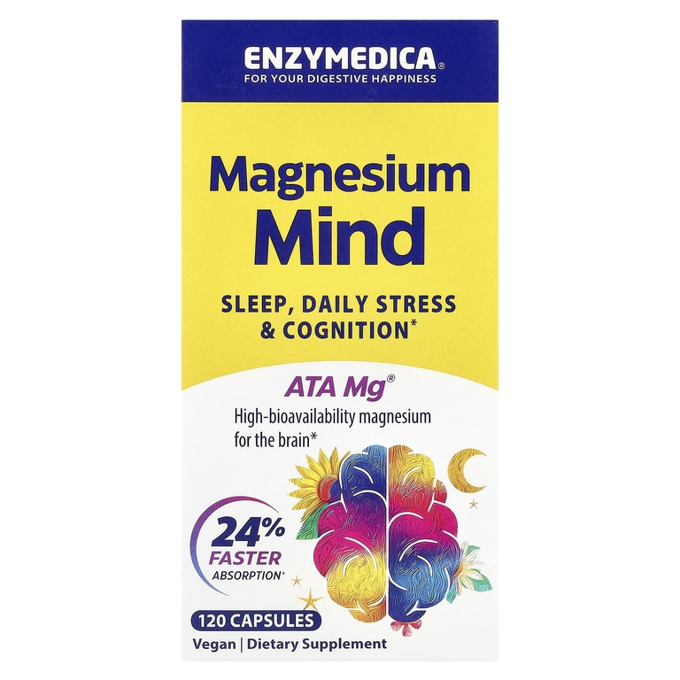 Enzymedica, Magnesium Mind, магний для когнитивных функций, 120 капсул
