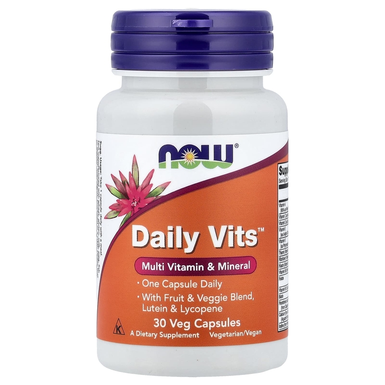 NOW Foods, Daily Vits, мультивитамины и микроэлементы, 30 капсул