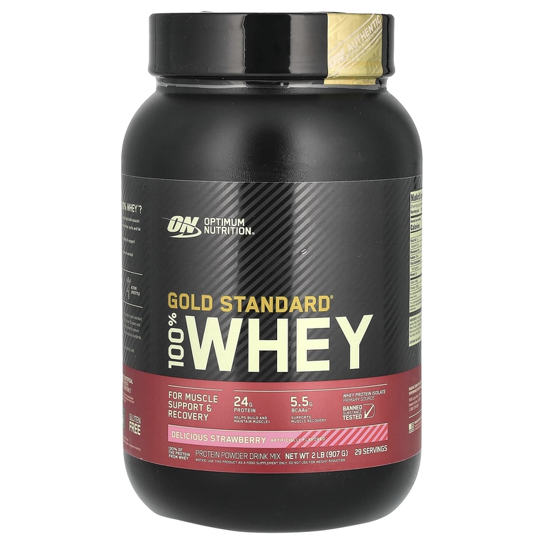 Optimum Nutrition, Gold Standard, 100% Whey, со вкусом клубники, 907 г