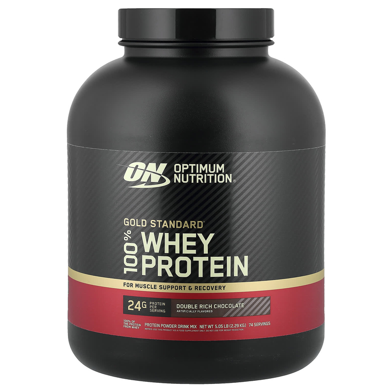 Optimum Nutrition, Gold Standard® 100% сывороточный протеин, со вкусом двойного шоколада, 2,29 кг